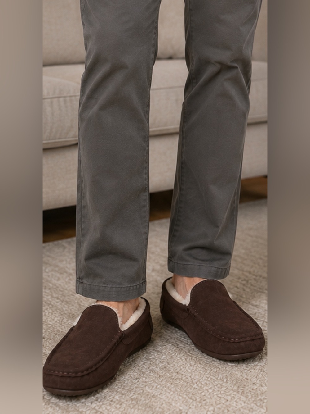 Brand new Men slippers with real fur